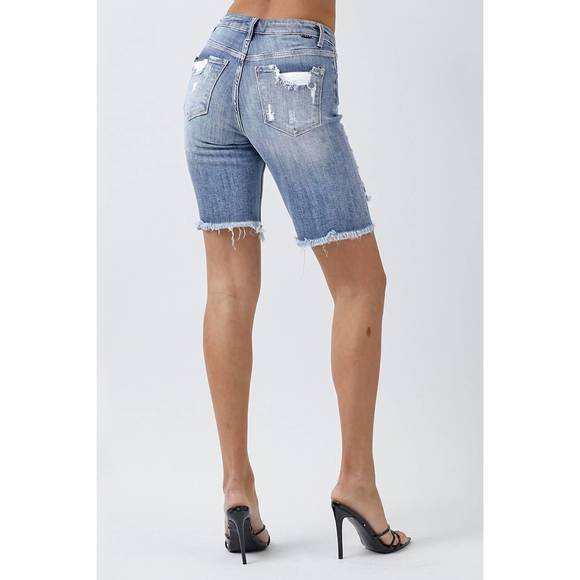 NEW RISEN high-rise bermuda shorts in blue - Picture 2 of 2